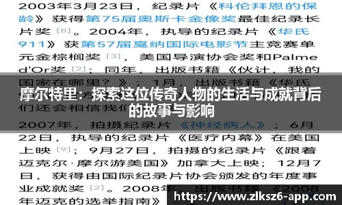 摩尔特里：探索这位传奇人物的生活与成就背后的故事与影响